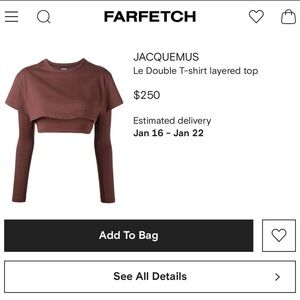 Jacquemus Chocolate Layered Crop Top